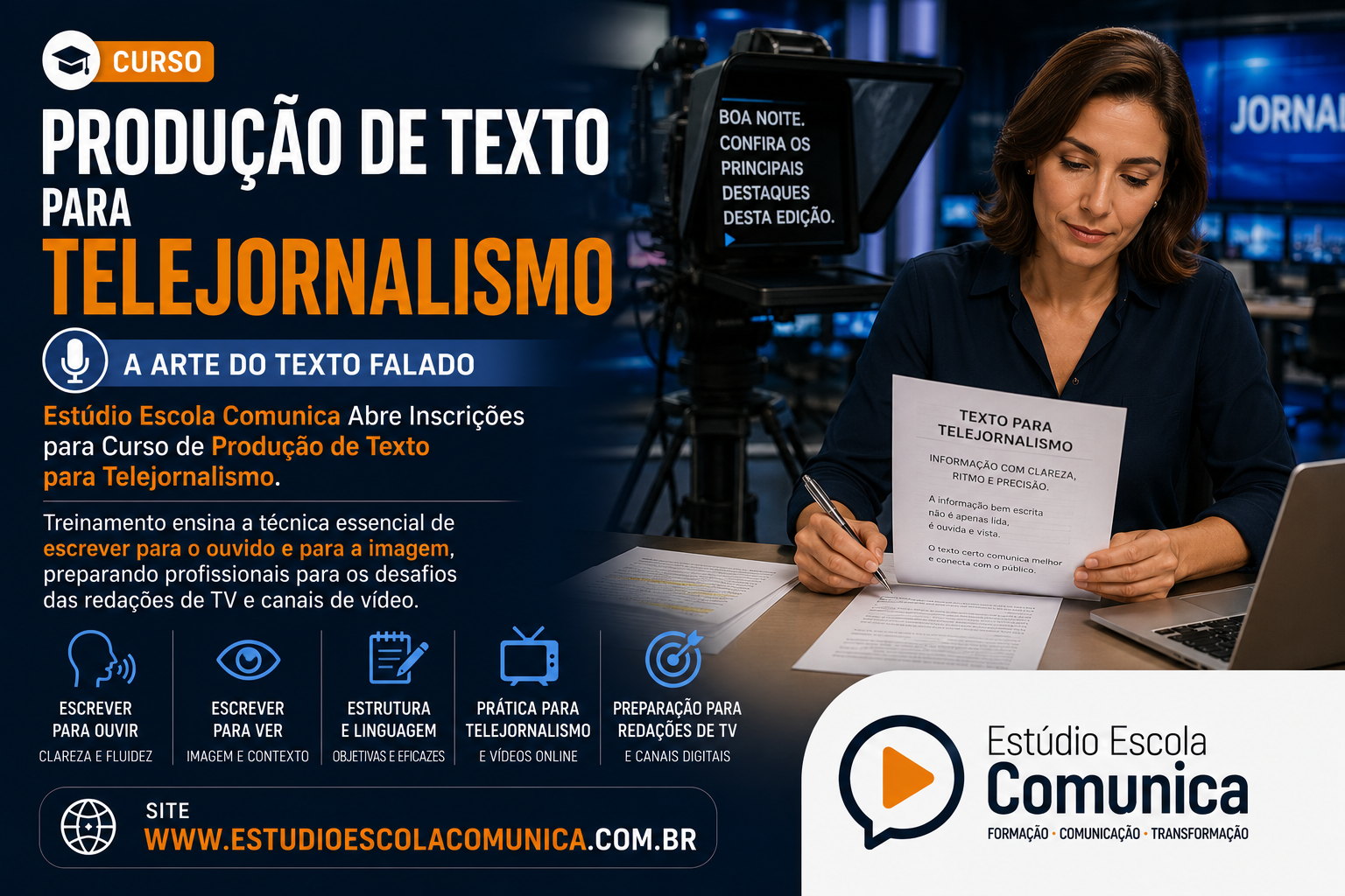 Curso Produção Texto para Telejornalismo