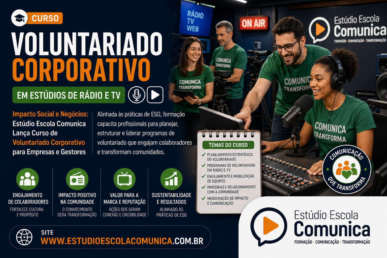 Curso VOLUNTARIADO CORPORATIVO RADIO E TV